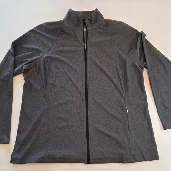 NWT - Tek Gear Women's DryTek Full-Zip Performance Jacket, 2X, Charcoal Gray - Picture 1 of 11